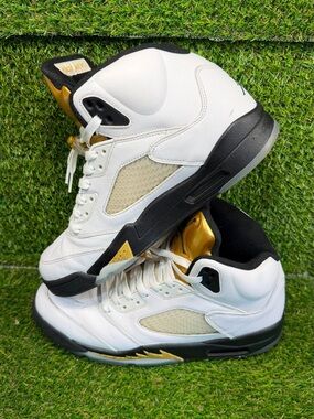Air Jordan 5 Retro Olympic 2016 Size 10.5 White Gold 136027-133 As-Is